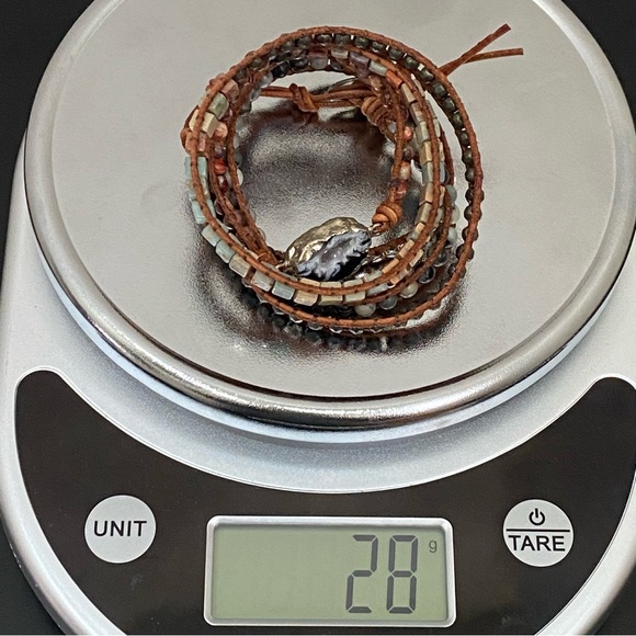 Handmade Natural Stones Druzy Crystal Leather Boho Multilayered Wrap Bracelet - Picture 10 of 13